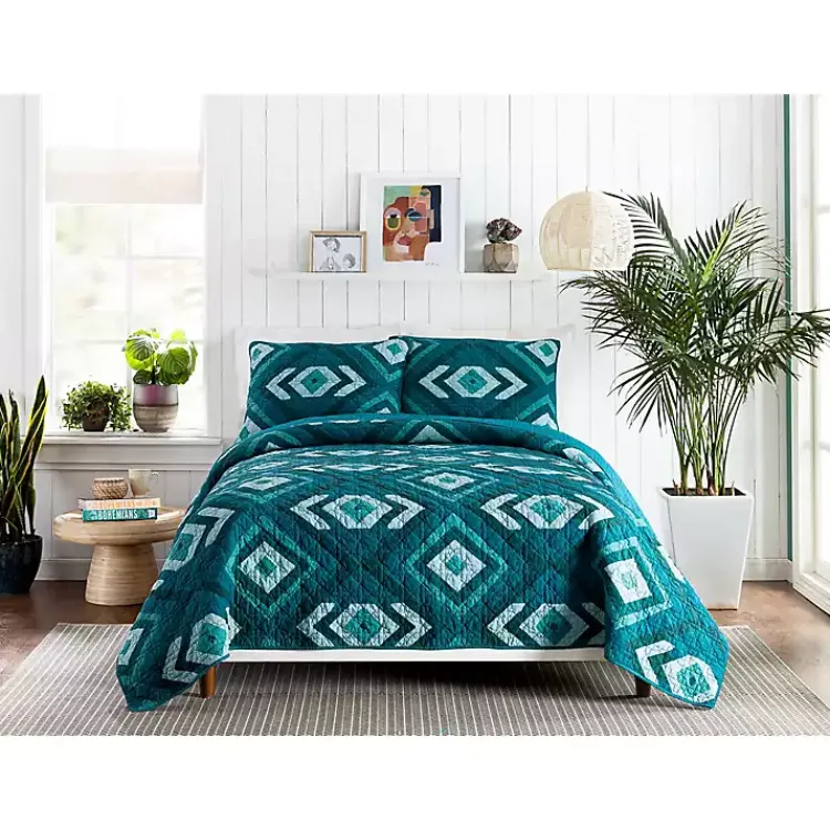 Kirklands Home Quilts|Justina Blakeney Midway 3-pc. Full/Queen Quilt Set Blue