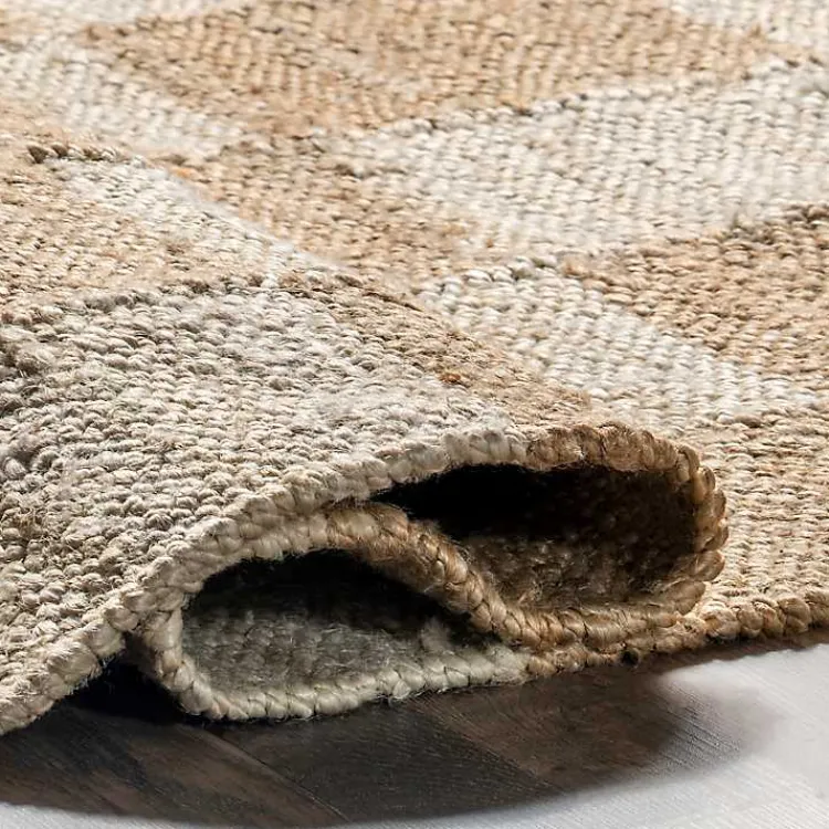 Kirklands Home Area Rugs|Jute Tan Checkered Area Rug, 5x8