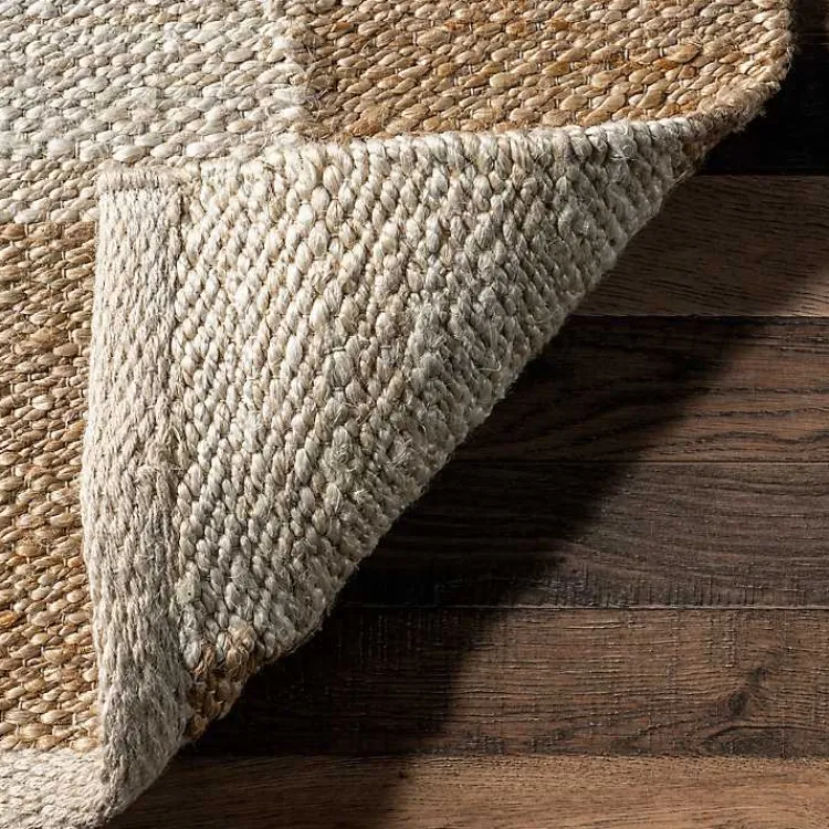 Kirklands Home Area Rugs|Jute Tan Checkered Area Rug, 5x8