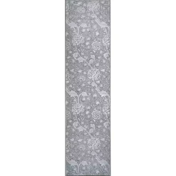 Kirklands Home Area Rugs|Kalini Floral Washable Runner, 2x7 Gray