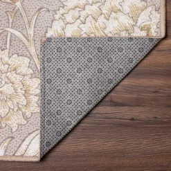 Kirklands Home Area Rugs|Kalini Natural Floral Washable Area Rug, 5x7