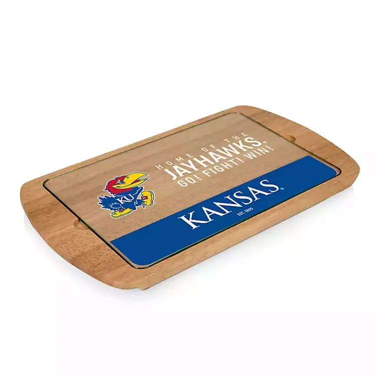 Kirklands Home Serving & Entertaining|Kansas Jayhawks Wood and Glass Serving Board