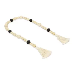 Discount Kara Black Beaded Wood Polygon Decorative Garland Decorative Accents