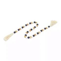 Hot Kara Brown and Blue Beaded Wood Decorative Garland Decorative Accents