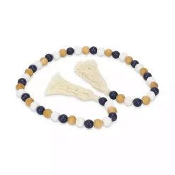 Hot Kara Brown and Blue Beaded Wood Decorative Garland Decorative Accents