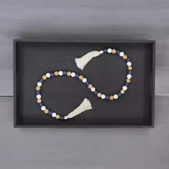 Hot Kara Brown and Blue Beaded Wood Decorative Garland Decorative Accents