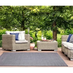 Kirklands Home Area Rugs|Kaya Navy Gradient Indoor/Outdoor Area Rug, 6x9 Blue
