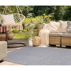 Kirklands Home Area Rugs|Kaya Navy Gradient Indoor/Outdoor Area Rug, 6x9 Blue