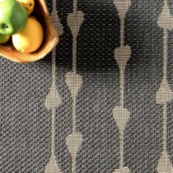 Kirklands Home Area Rugs|Kendall Gray Vertical Teardrop Outdoor Rug, 5x8