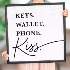 Kirklands Home Wall Quotes & Signs|Keys Wallet Kiss Framed Wall Plaque
