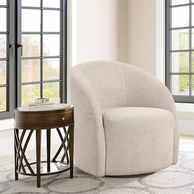 Kirklands Home Accent Chairs|Khaki Boucle Danielle Accent Chair Tan