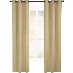 Kirklands Home Curtains & Drapes|Khaki Room Darkening Curtain Panel Set, 84 in. Tan