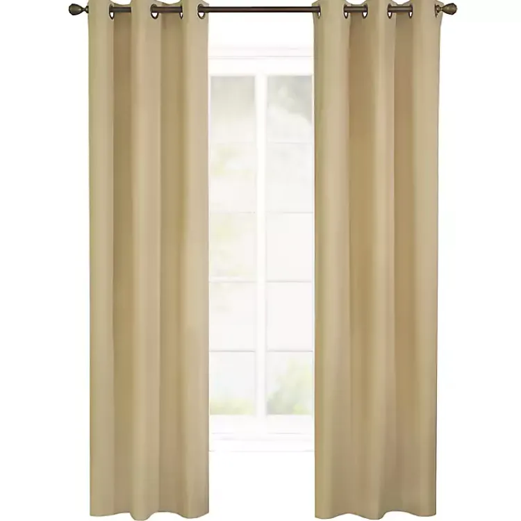 Kirklands Home Curtains & Drapes|Khaki Room Darkening Curtain Panel Set, 95 in. Tan