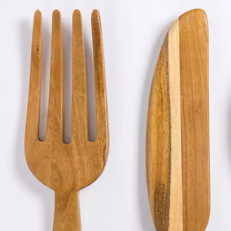Kirklands Home Wall Plaques|Kitchen Utensil Wooden Wall Plaques, Set of 3