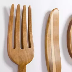 Kirklands Home Wall Plaques|Kitchen Utensil Wooden Wall Plaques, Set of 3