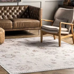 Kirklands Home Area Rugs|Krystin Distressed Washable Area Rug, 5x8 Gray