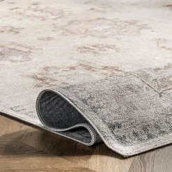 Kirklands Home Area Rugs|Krystin Distressed Washable Area Rug, 5x8 Gray