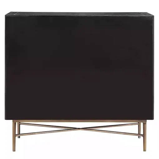 Kirklands Home Cabinets & Sideboards|Laini Distressed Modern Carved Cabinet Black