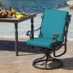 Kirklands Home Outdoor Cushions & Pillows|Lake Leala Luxe Outdoor Dining Chair Cushion Blue
