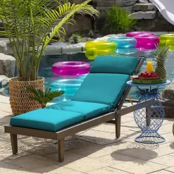 Kirklands Home Outdoor Cushions & Pillows|Lake Leala Outdoor Chaise Cushion Blue