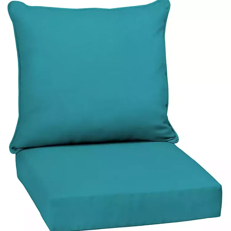 Kirklands Home Outdoor Cushions & Pillows|Lake Texture Outdoor Deep Seat Cushions Blue