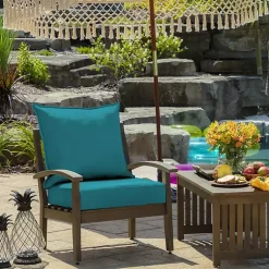 Kirklands Home Outdoor Cushions & Pillows|Lake Texture Outdoor Deep Seat Cushions Blue