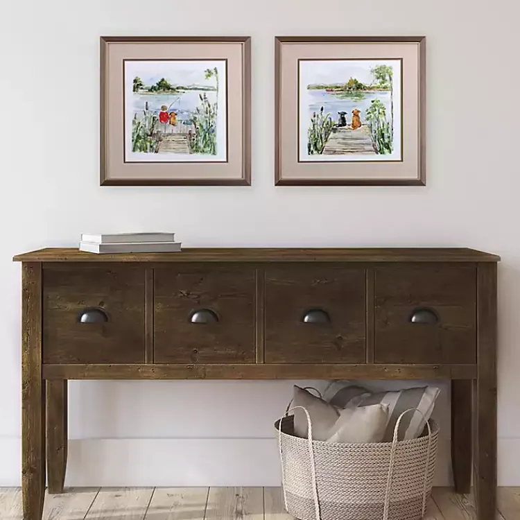 Kirklands Home Framed Art|Lake Dock Framed Art Prints, Set of 2 Multi