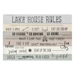 Kirklands Home Canvas Art|Lake House Rules Giclee Canvas Art Print Gray