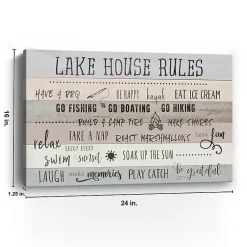 Kirklands Home Canvas Art|Lake House Rules Giclee Canvas Art Print Gray