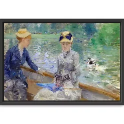 Kirklands Home Canvas Art|Lake in the Bois De Boulogne Framed Canvas Print Multi