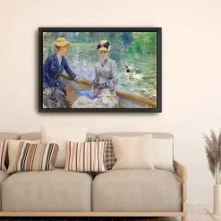 Kirklands Home Canvas Art|Lake in the Bois De Boulogne Framed Canvas Print Multi