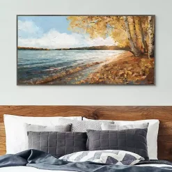 Kirklands Home Canvas Art|Lakeside Colors Framed Canvas Art Print Multi