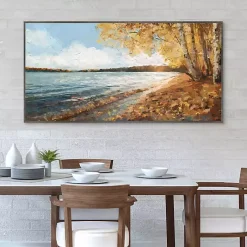 Kirklands Home Canvas Art|Lakeside Colors Framed Canvas Art Print Multi