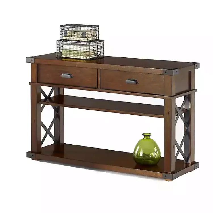 Kirklands Home Console Tables|Lambert Double X Frame Console Table Brown