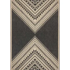 Kirklands Home Outdoor Rugs|Landy Dark Gray Aztec Outdoor Rug, 8x10