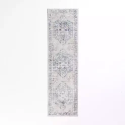 Kirklands Home Area Rugs|Lara Blue Medallion Washable Runner, 2x7