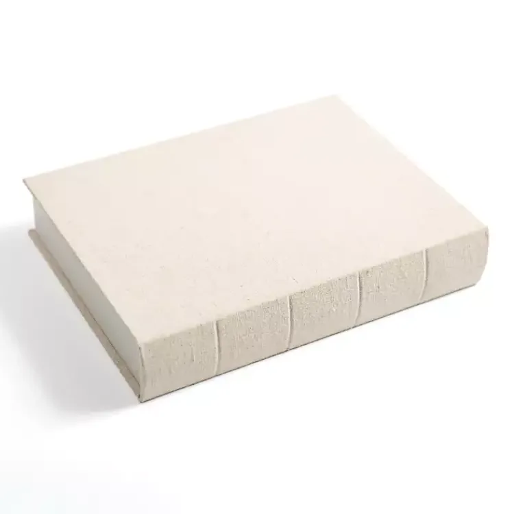 Sale Large Beige Linen Book Box Baskets & Boxes