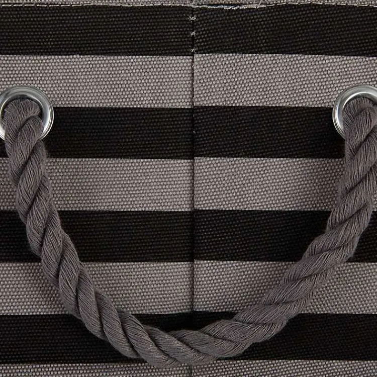 Clearance Large Black Paw Patch Stripe Round Pet Basket Baskets & Boxes