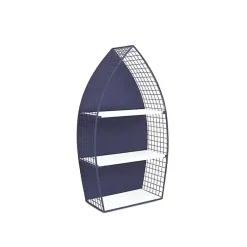 Kirklands Home Shelves|Large Navy and White Rowboat Bookshelf, 30 in.