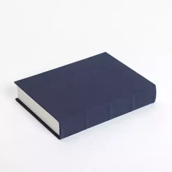Large Navy Linen Book Box Baskets & Boxes