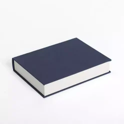 Large Navy Linen Book Box Baskets & Boxes