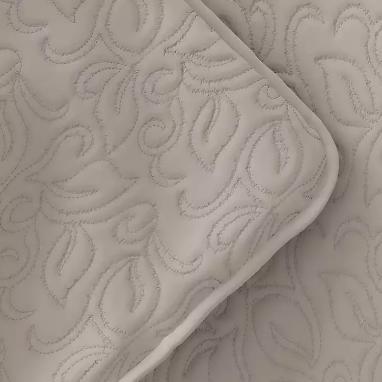 Kirklands Home Quilts|Latte Floral Stitch 2-pc. Twin Quilt Set Tan