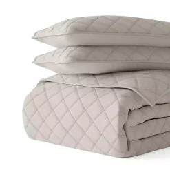Kirklands Home Quilts|Latte Stitched Diamond 2-pc. Twin Quilt Set Tan