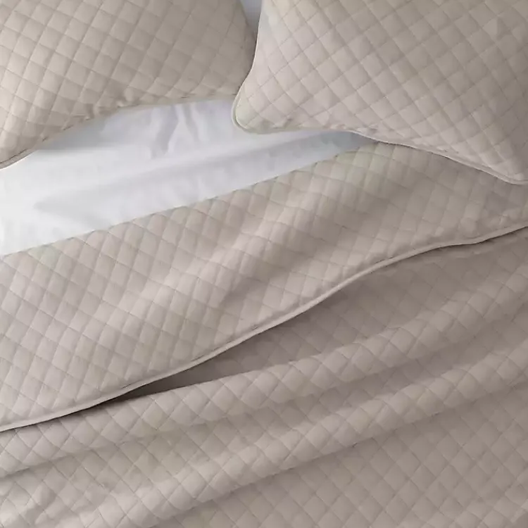 Kirklands Home Quilts|Latte Stitched Diamond 2-pc. Twin Quilt Set Tan
