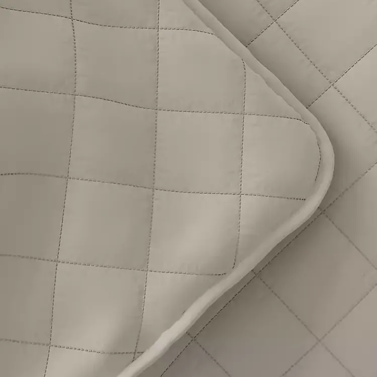 Kirklands Home Quilts|Latte Stitched Diamond 3-pc. King Quilt Set Tan