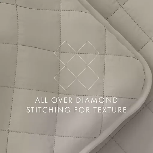 Kirklands Home Quilts|Latte Stitched Diamond 3-pc. King Quilt Set Tan