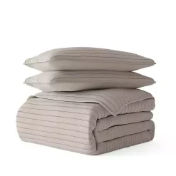 Kirklands Home Quilts|Latte Stitched Stripes 3-pc. King Quilt Set Tan