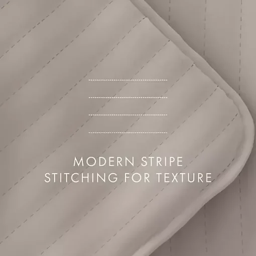 Kirklands Home Quilts|Latte Stitched Stripes 3-pc. King Quilt Set Tan