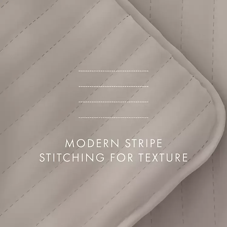 Kirklands Home Quilts|Latte Stitched Stripes 3-pc. King Quilt Set Tan