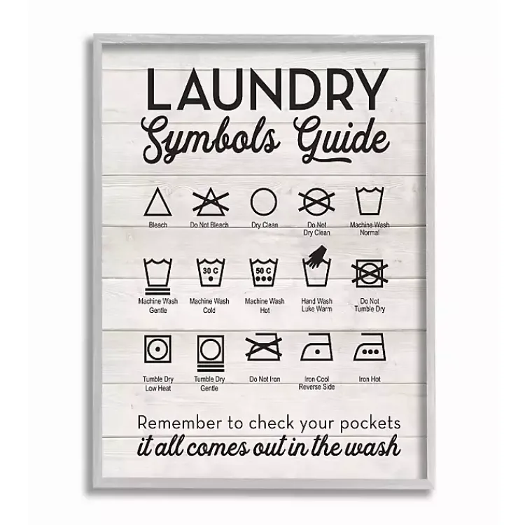Kirklands Home Wall Quotes & Signs|Laundry Symbols Guide Framed Art Print